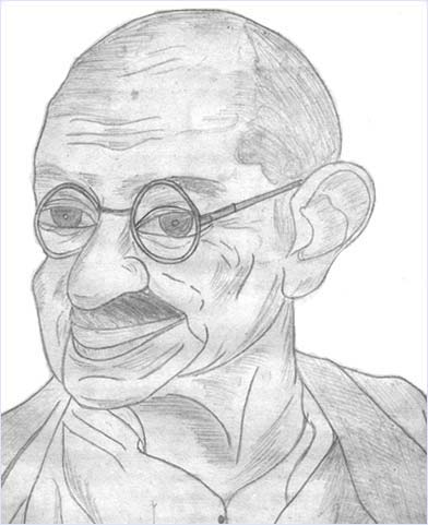 Mahatma Gandhi: Drawings: Bhupendra Singh Kunwar